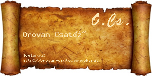 Orovan Csató névjegykártya